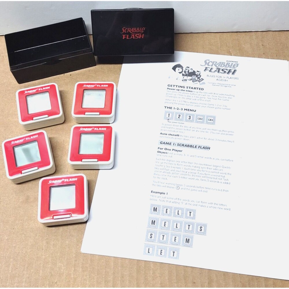 Scrabble Flash Travel Electronic Spelling Word Game Print Instructions Read Desc